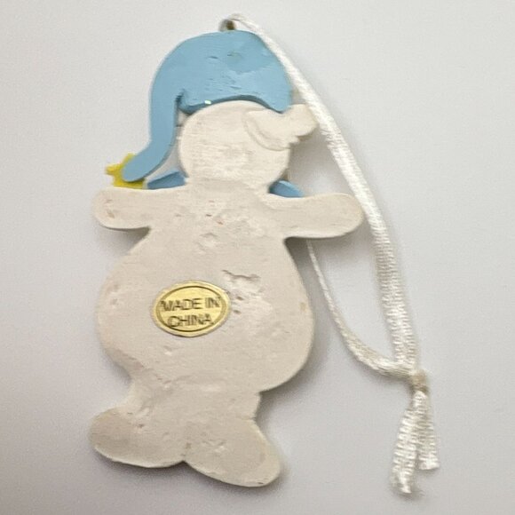 Vintage Sleepy Polar Bear Christmas Tree Ornament With Star Design - Picture 2 of 6